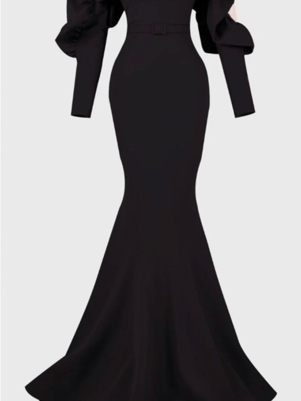 NWT Nour Fathallah Designer Mermaid Ruffle Gown Sz 36/6 NEVER WORN BEAUTIFUL